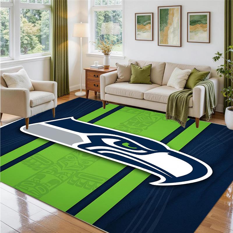 Seattle Seahawks Design Kristall-Samt Teppich Weiche Dekorative Matte für Schlafzimmer Eingang