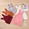 Newborn Baby Toddler Girl Boy  Plain Pocket Bib Overalls Overall Pants
