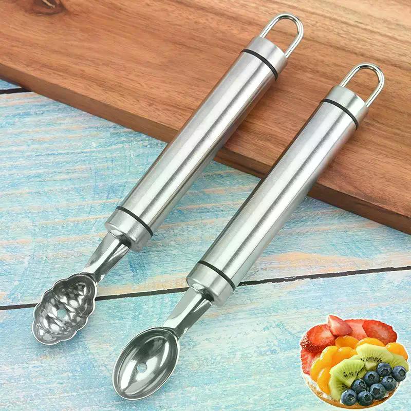 1PCS Fruit Carving Spoon Stainless Steel Waviness Baller Shaping DIY Carving And Scooping Tools Kitchen Gadgets Easy Clean
