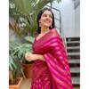 Silk Saree from the ALMAARI store is adorned with beautiful Zari work in form of traditional motifs.