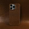 For iPhone 16 Pro Max Genuine Leather Crocodile Pattern Premium Phone Case Protective Cover