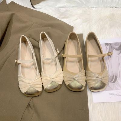 Xiaoxian passender Rock Mary Jane Schuhe Frühling neu flacher Ausschnitt flache Sohle Einzelne Schuhe ein Wort Schnallenriemen