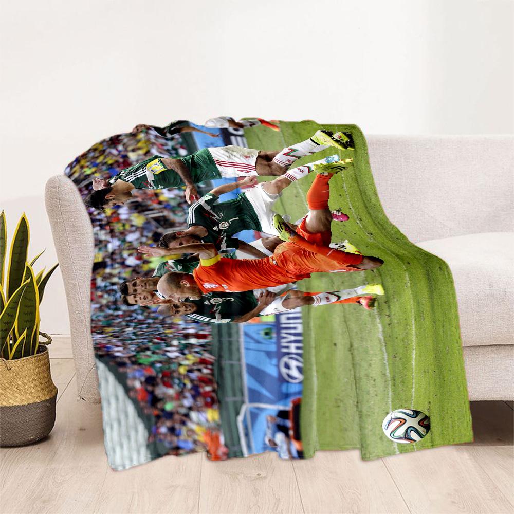 Football Match Progress Blanket Ultra-Soft Suitable for Office Seaside Bedding for All Seasons Modern Style Birthday Christmas Gift Blanket