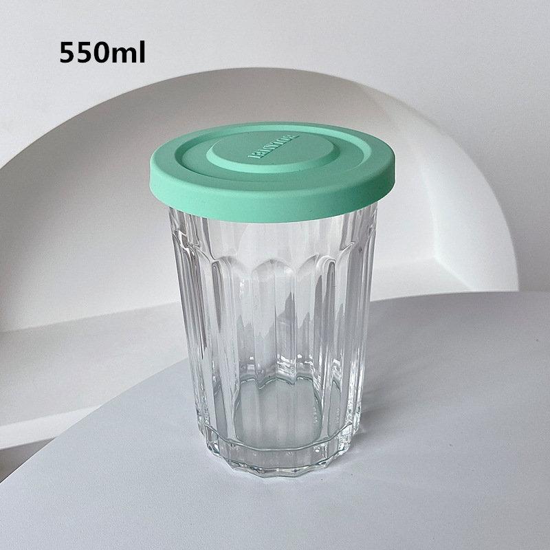 Korea Style Heat-Resistant Glass Lunch Box For Man Women Vertical Stripe Bento Box Clear Food Container Microwave Oven Safe