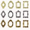 Retro Alloy Nail Art: 3D Carved Oval & Square Photo Frame Decorations