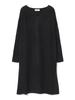 Beams Heart Women's Knit Dress with Mixed Material Cut, Black, One Size