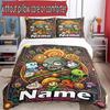 3pcs Duvet Cover Set (1*Duvet Cover + 2*Pillowcase, Without Core), Custom Name Plants VS Zombies Pattern Bedding Set, Home Bedroom Decor Gift