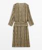 Masimodutti Striped Belt Detail Midi Dress