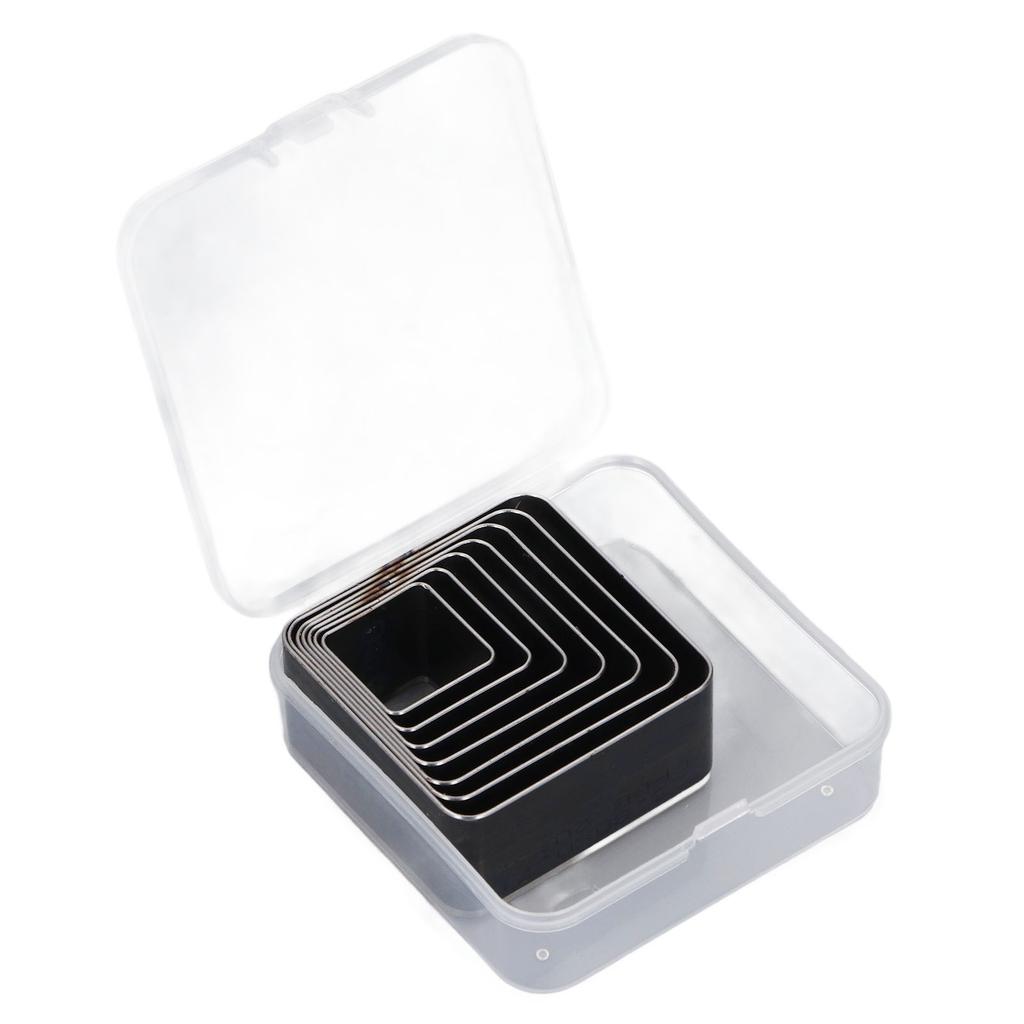 Juego de Troqueles de Corte de Cuero de 7 Piezas Acero de Aleación Rectángulo Juego de Troqueles de Perforación 20 25 30 35 40 45 50mm Longitud del Lado