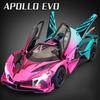 1:24 Apollo EVO IE Legierungsmodelle Sportwagen Diecast Spielzeug Türen zu öffnen Geräusch Licht Rückzieher Fahrzeuge für Kindergeburtstagsgeschenke