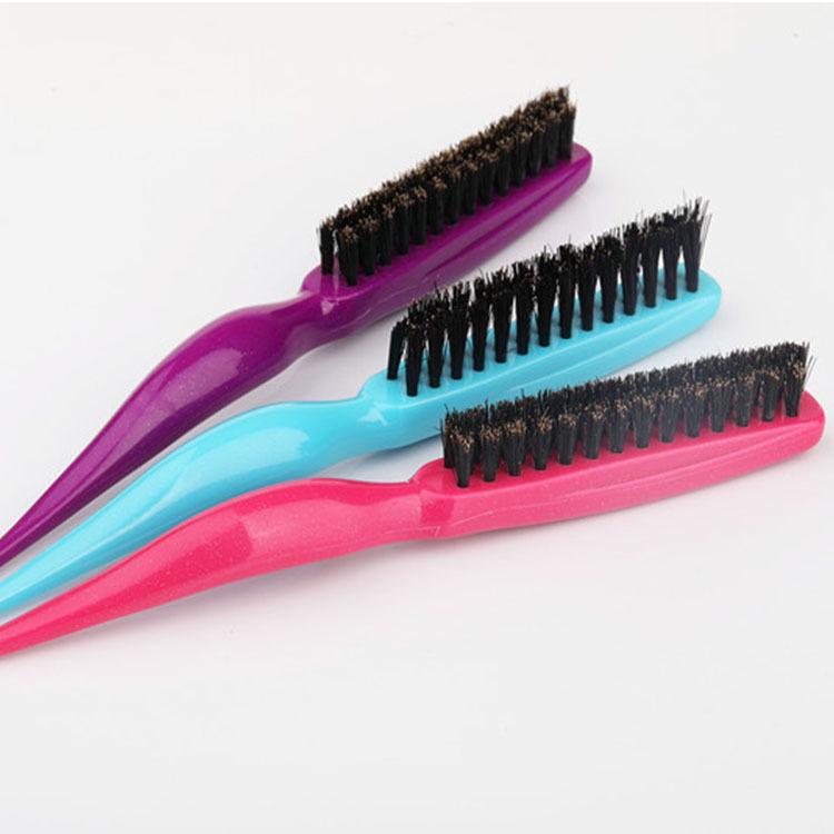 Triple-Row Bristle Hair Comb with Tail for Styling and Fluffing Curly Hair
