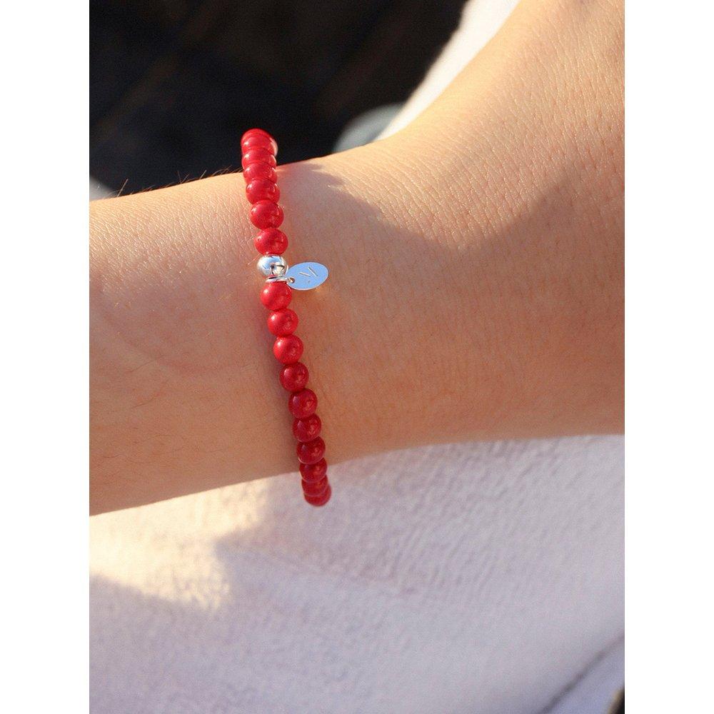 [ Modernlike / Headquarters Genuine ] Silver 925 Coral Red Pearl Bracelet
