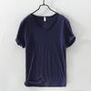 T-shirt da uomo semplice in cotone sottile traspirante slim a maniche corte T-shirt casual da uomo tinta unita a maniche corte Maglietta di base