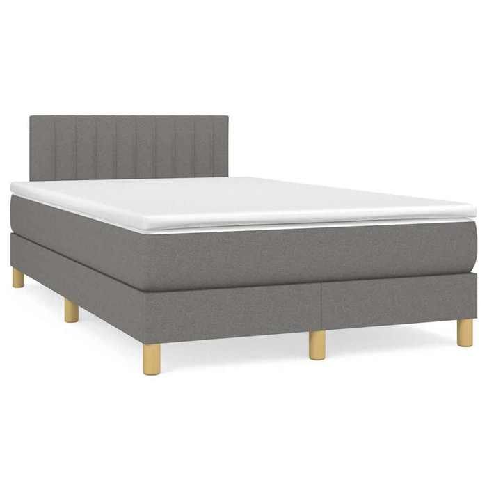 Maison Exclusive - Sommier à lattes de lit matelas LED gris foncé 120x190 cm tissu