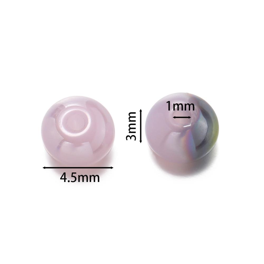 100pcs/Lot 3x4.5mm Glass Flat Round Beads Mini Spacer Loose Bead for Bracelet Necklace Earrings Jewelry Making Accessories