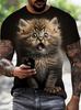 Funny Cat Graphic T-shirts For Men Women 3D Print Short Sleeve Tee Oversized Streetwear T Shirt Casual Summer Men's Clothing