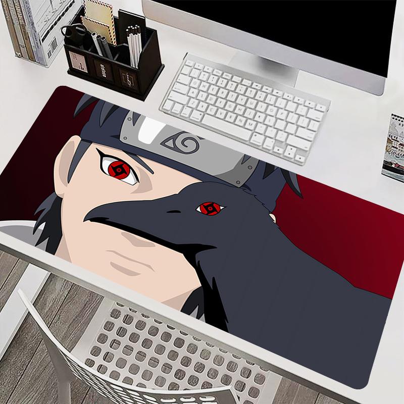 Mauspad Laptop Mauspade Büro PC Zubehör Tastaturpad Gummi-Tassenuntersetzer Weiches Mauspade Naruto Shisui Uchiha Große Schreibtischunterlage