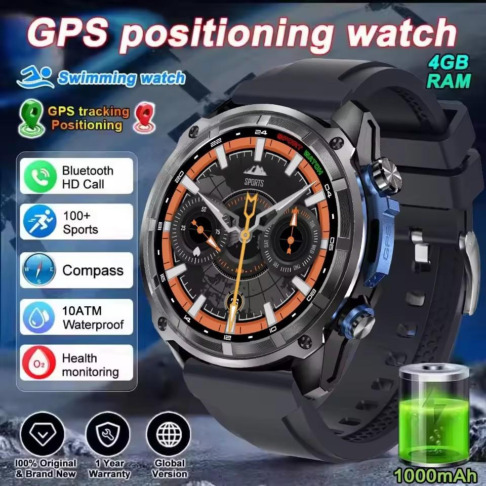 2026 Nuovo Uomo Outdoor Batteria 1000mAh Mappa GPS Smartwatch Memoria Interna 4GB Orologio AMOLED Chiamata Bluetooth Impermeabile Sportivo Smartwatch
