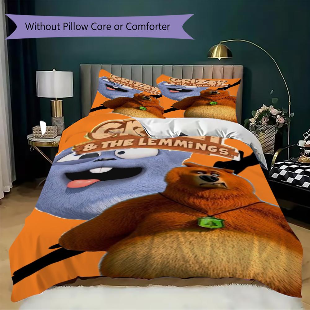 Grizzy Lemmings Bedding 1 Duvet Cover 2 Pillowcase Without Core Without Core Duvet Cover And Pillowcase Soft And Comfortable Bedding Set