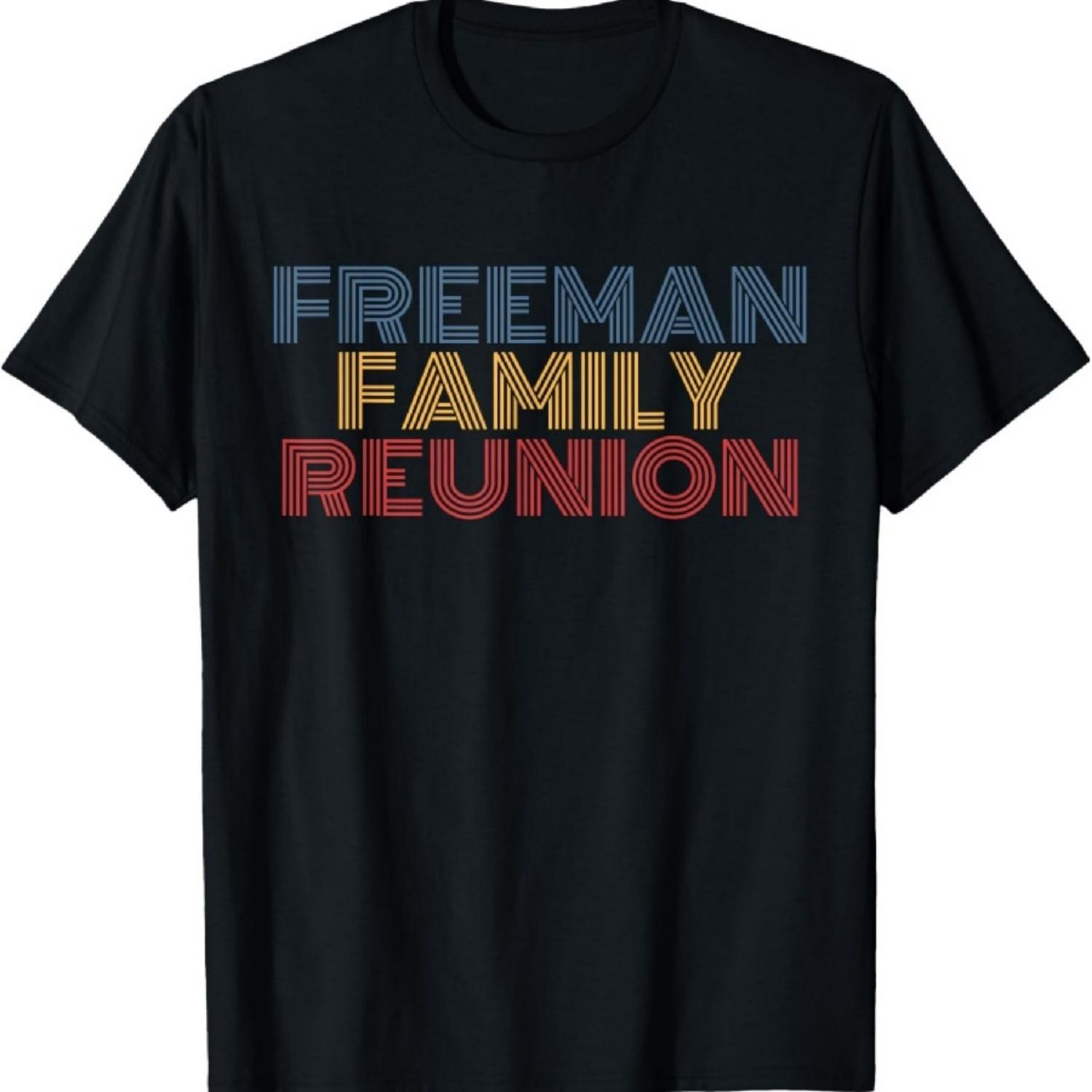 

Freeman Family Reunion Surname Personalized Name Retro T-Shirt XXXXXL чорний