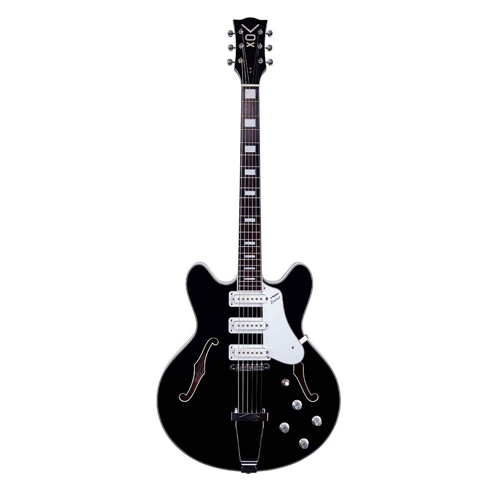 VOX Bobcat S66 Electric Semi-Hollow Guitar with Three Single Pickups, Black