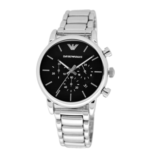 

Emporio Armani Men s AR1853 Chronograph Watch in Silver/Black
