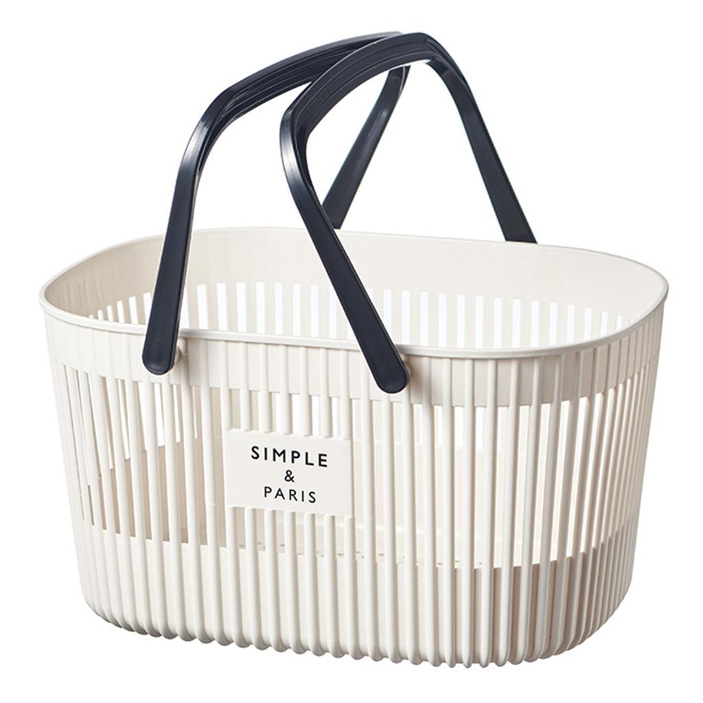 Plastic Organizer Basket with Handles Drainage Toiletry Bin Stackable Storage Basket for Storing Bathroom Body Wash