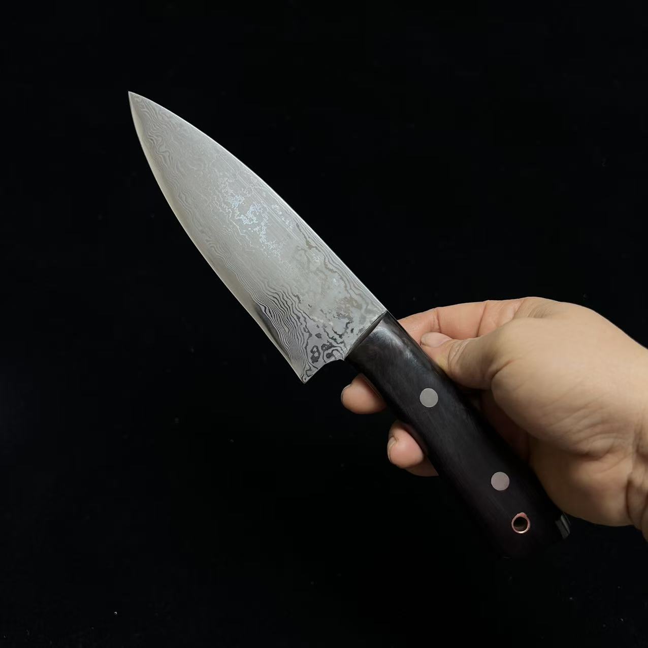 5.5 Inch Utility Knife BG42 Aviation Special Steel Core Damascus Steel Cleaver Handmade Forged Kitchen Knives Rust-resistant 5.5 inch