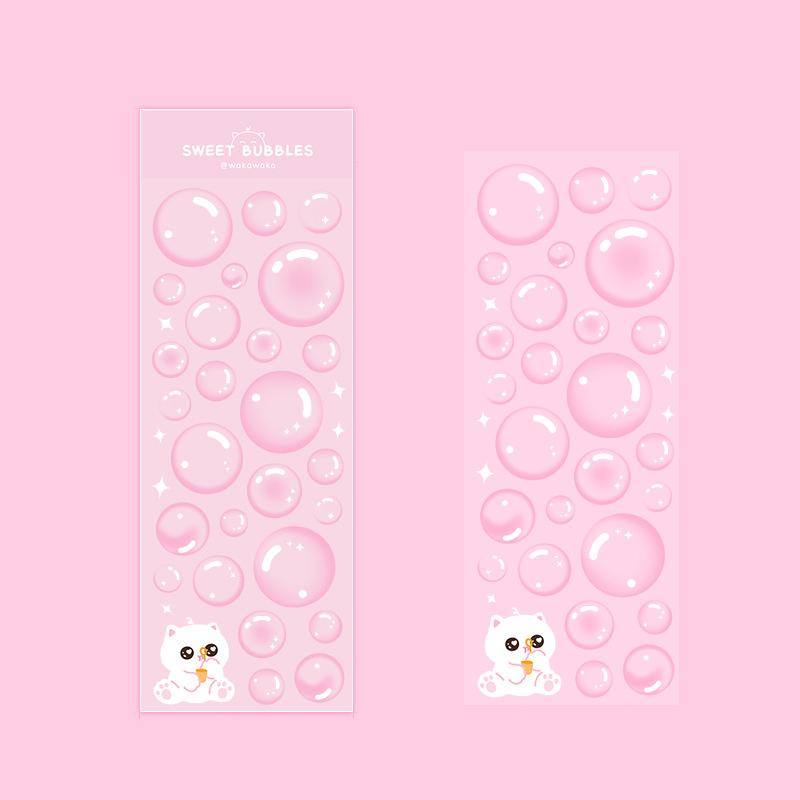 Korean Stickers Wholesale Original Transparent Bubble Ins Style Cute Hand Account with Card Stickers
