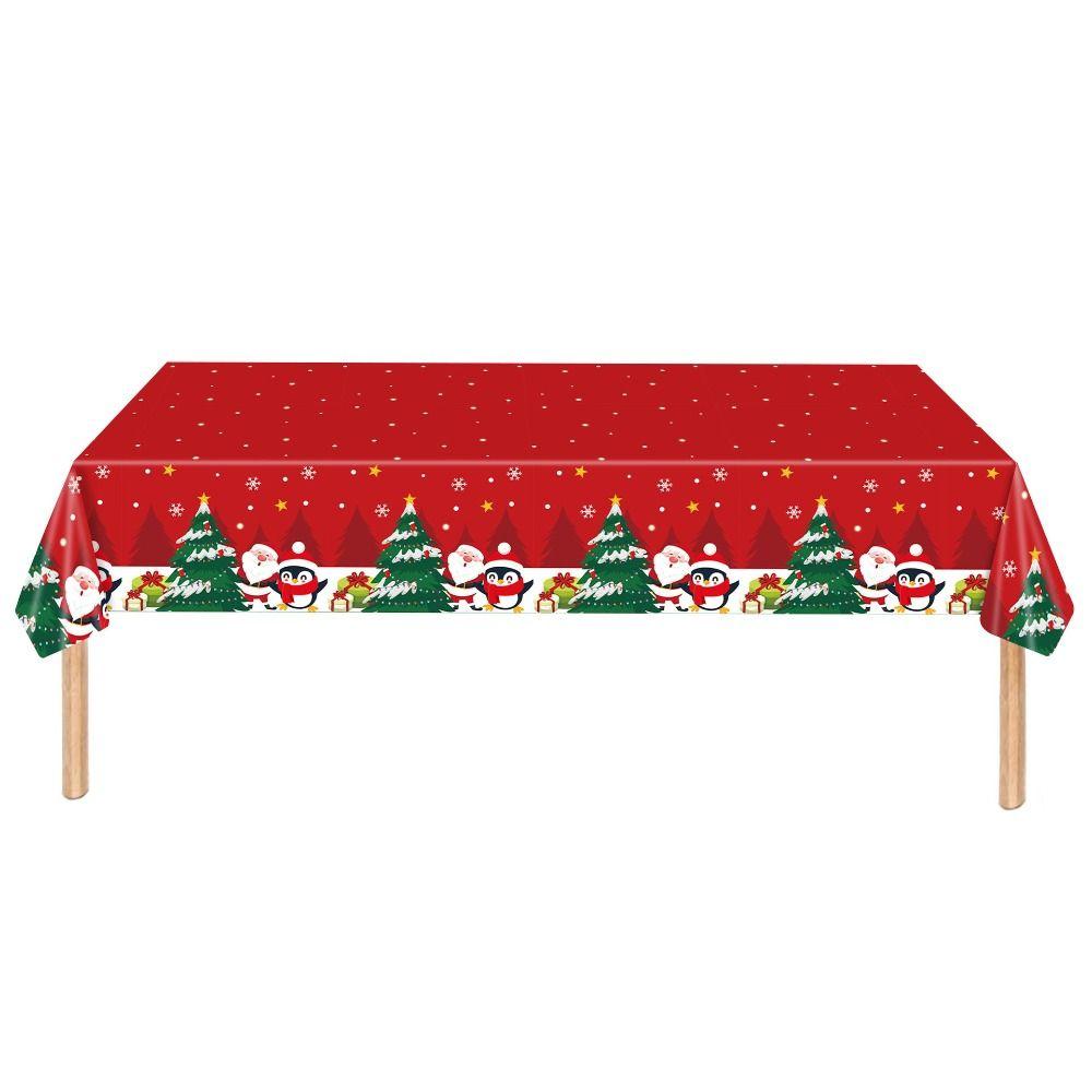Plastic Christmas Tablecloth Bronzing Table Cover Natal Disposable Tablecloths  Home Decoration
