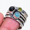 Natural Blue Chalcedony, Citrine 925 Sterling Silver Jewelry Ring Size 7.5 AR-18836