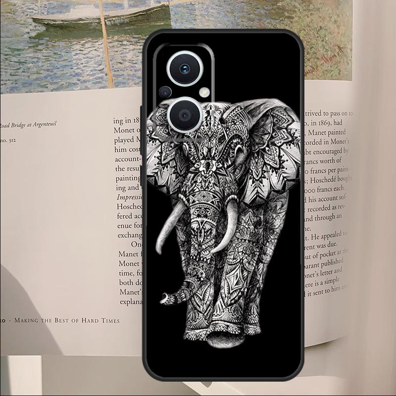 

Elephant Mandala Aztec Cover For OPPO Reno 12F 11F 13F 14F 10 11 12 13 14 Pro 8 Lite OPPO Find X9 X6 X5 X8 Pro Case OPPO Reno13