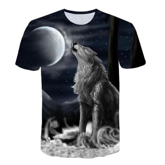 

Футболки с 3D принтом волка для мужчин и женщин, летние индивидуальные крутые футболки с графическим принтом, футболка унисекс с коротким рукавом, большие размеры XXXXL чёрный