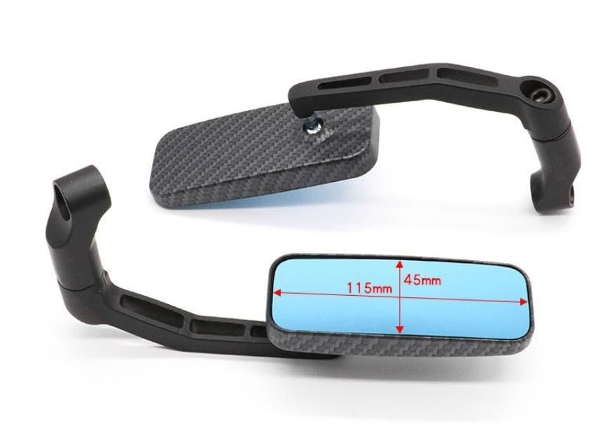 Bike Mirror, Square Type, Left and Right Set, Positive Screws, Reverse Screws, 0.3 Inches