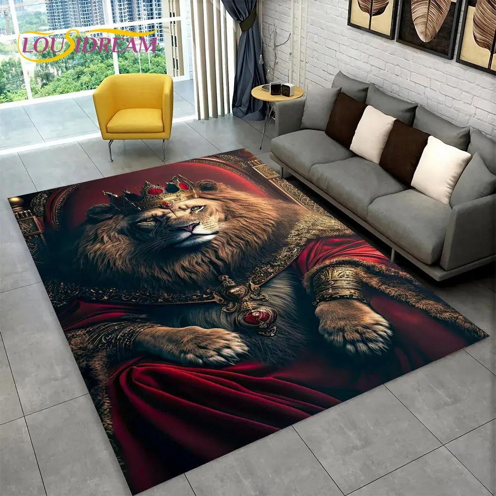 Novo tapete grande de área de animal de leão de sonho 3D, tapete de carpete para sala de estar, quarto, sofá, capacho de decoração, tapete de chão antiderrapante para brincadeira de criança