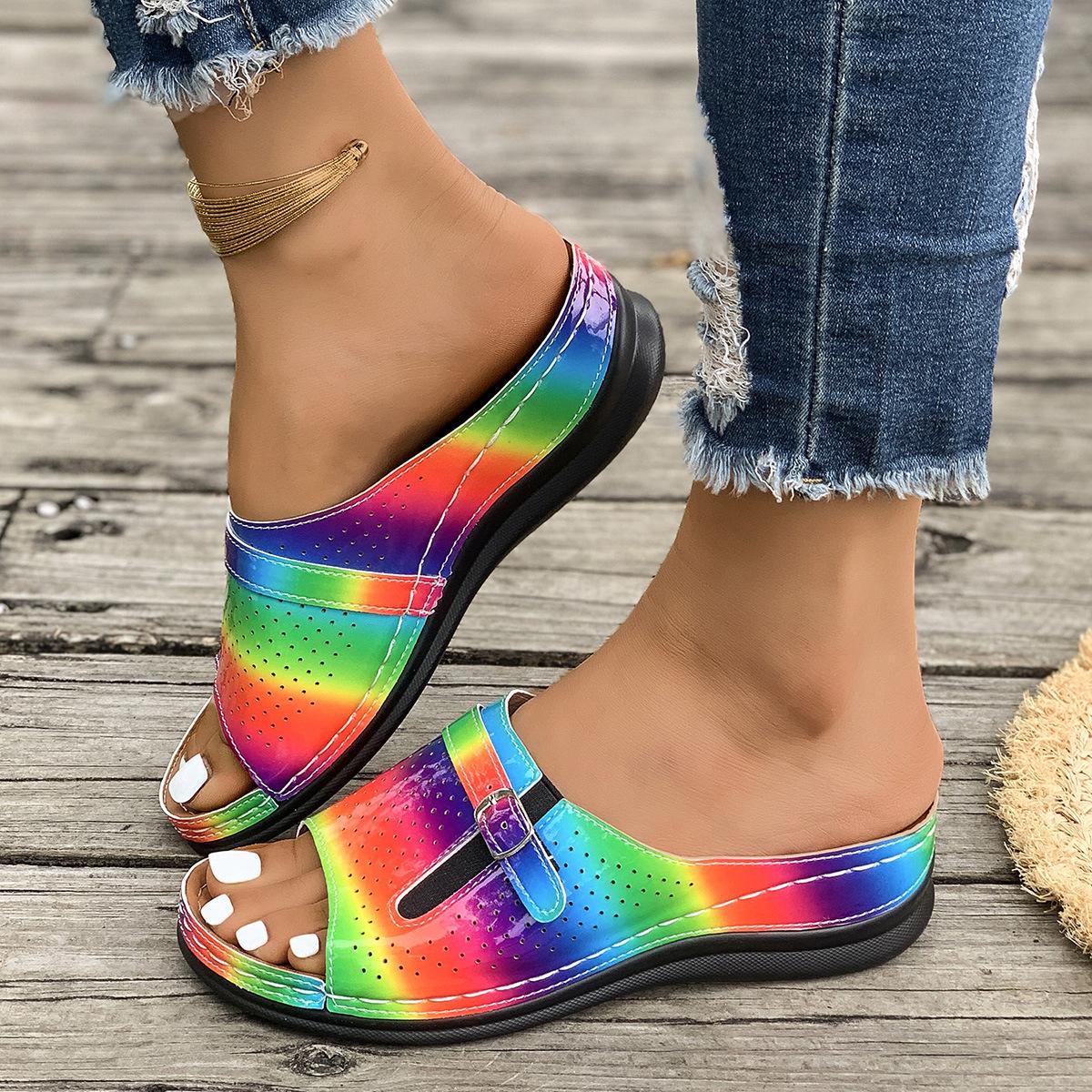 

Summer new large size women s platform sandals belt buckle decoration European and American style light and comfortable 36 чорний