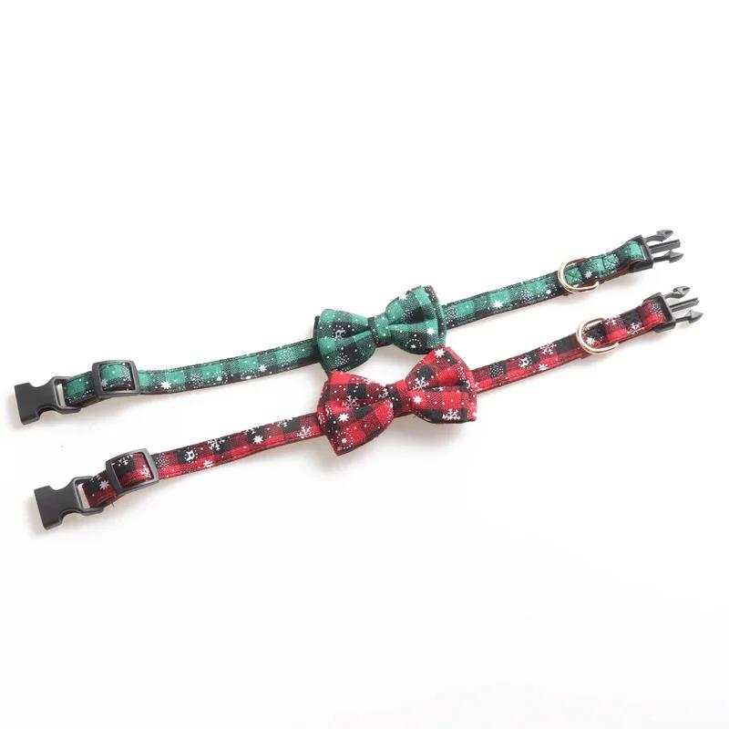 Christmas Pet Collar Dog Collar Snowflake Collar Matching Leash Breathable Mesh Pet Harness Leash