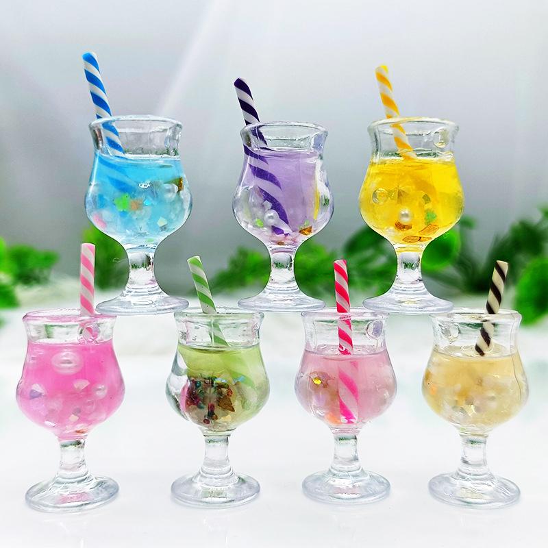 1/2/5pcs Doll House Home Furnishings Lovely Straw Drink Cup Model Mini Coffee Juice Milk Cups Miniature Dollhouse Mugs Drinks