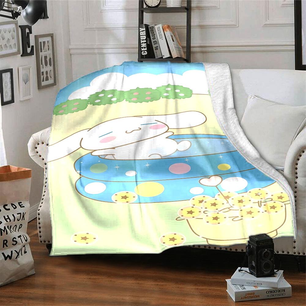 1pc Bunny Name Blanket Lightweight Flannel Throw for Sofa Bed Travel Camping Livingroom Office Couch Chair