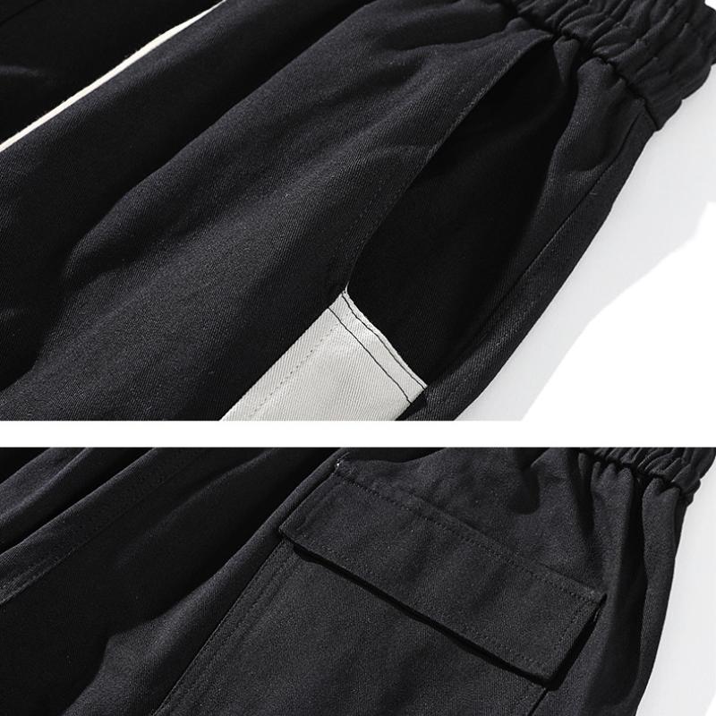 Nuevos monos de moda para hombre, mallas con cordón de empalme, pantalones Cargo deportivos informales sueltos