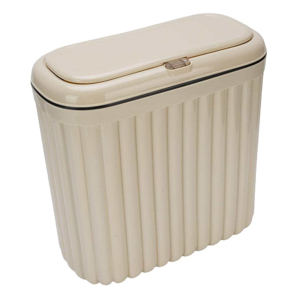 Slim Trash Can with Lid Bathroom Garbage Can with Pop Up Lid Waste Basket for Bathroom Kitchen Bedroom Office