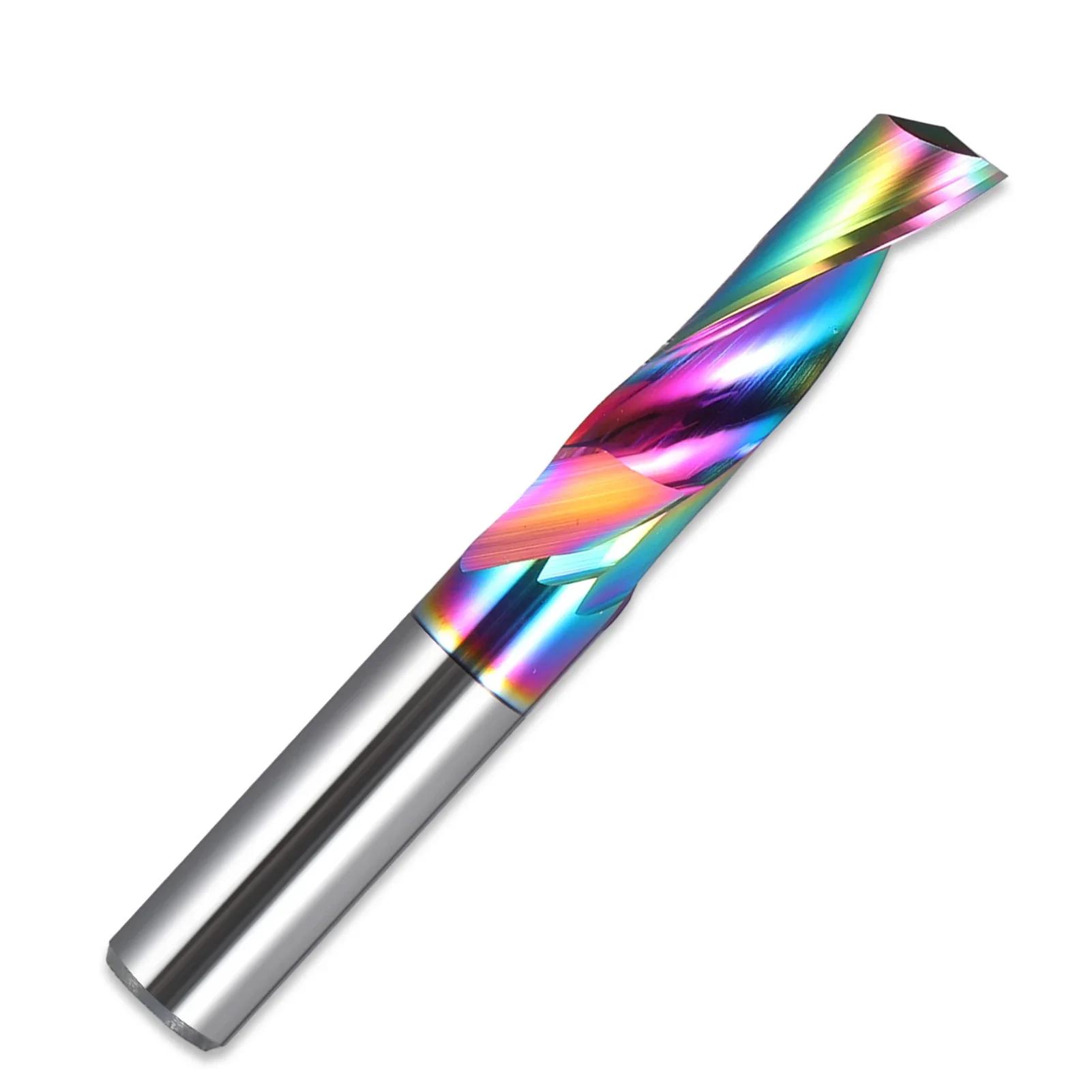 

YS 3.175/4/5/6/8/10mm Single Flute Alu Milling Cutters DLC Coating CNC End Mill Tools for Aluminum Composite Panels D3.175-17-38L