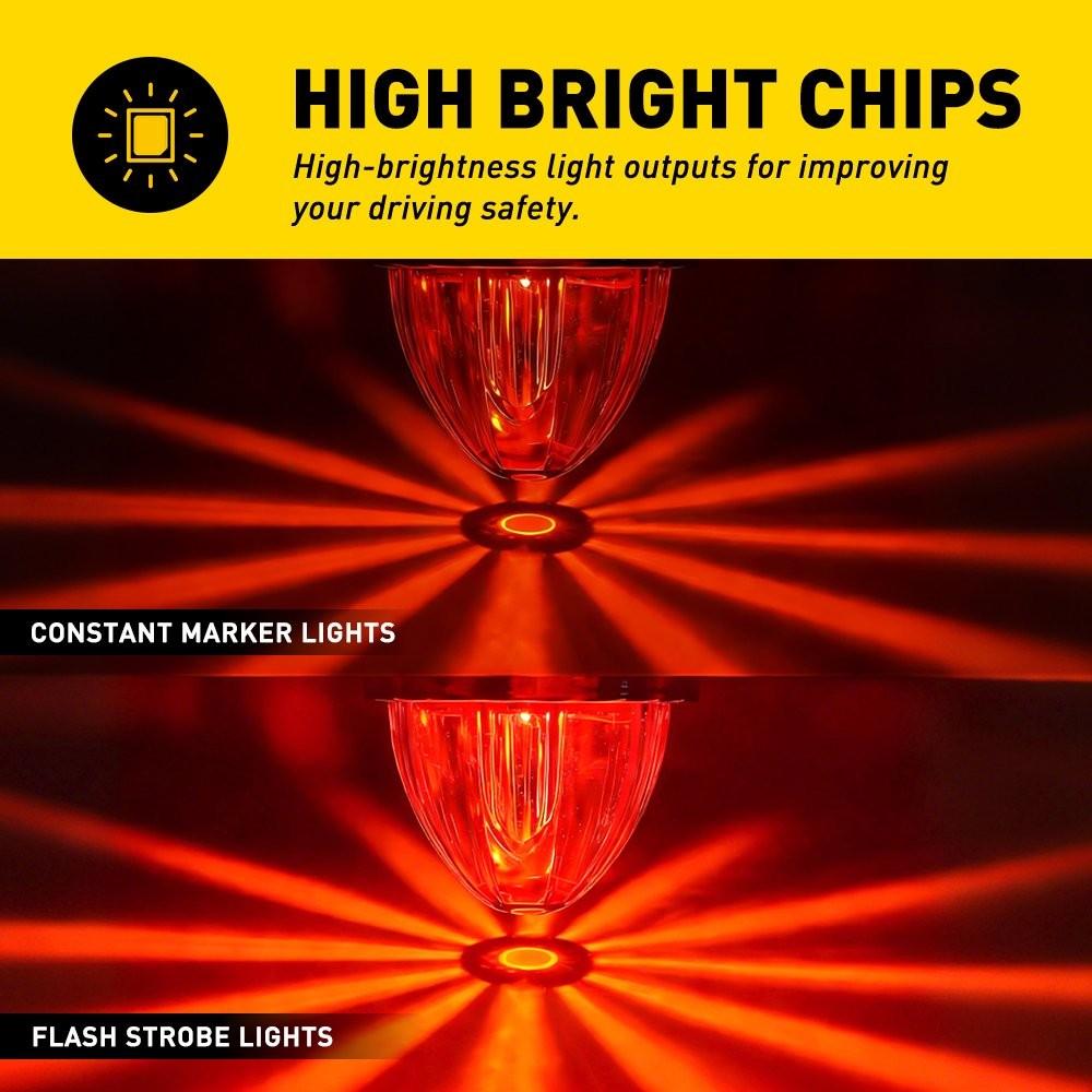 2x LED Red Watermelon Lights Side Marker Truck Trailer Turn Signal Light 12V