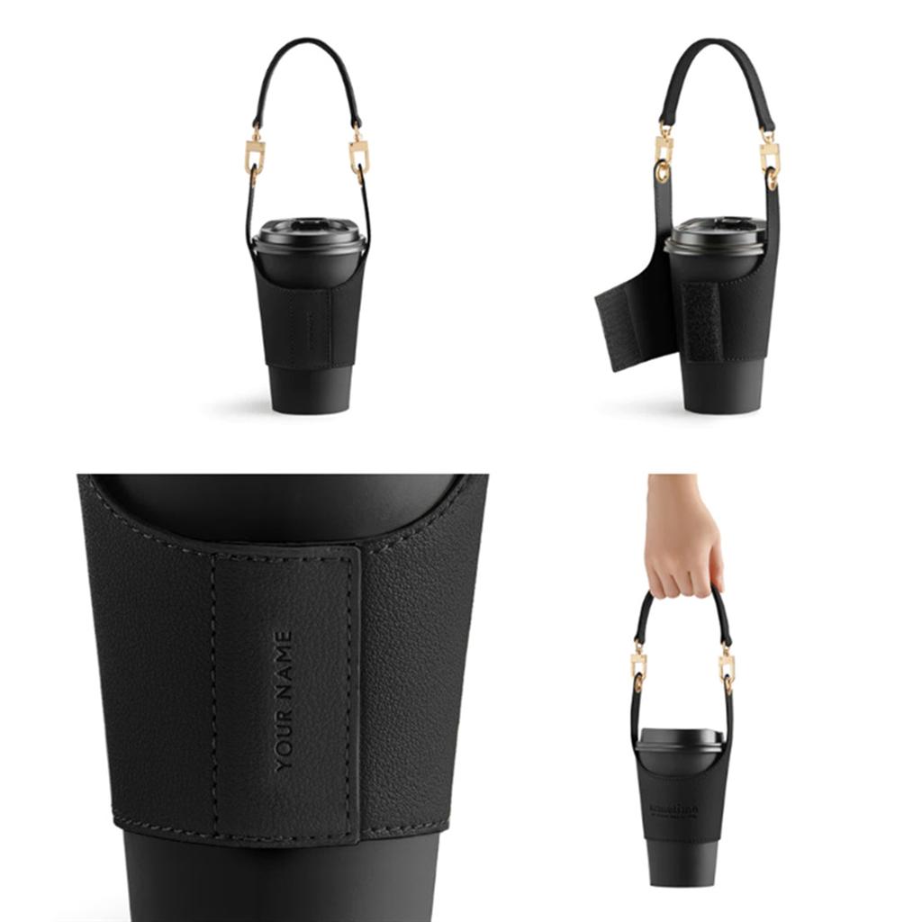 Insulated Coffee Mug Sleeve with Adjustable Strap Portable Protective Cover Cup Holder for Office Or Outdoor Use