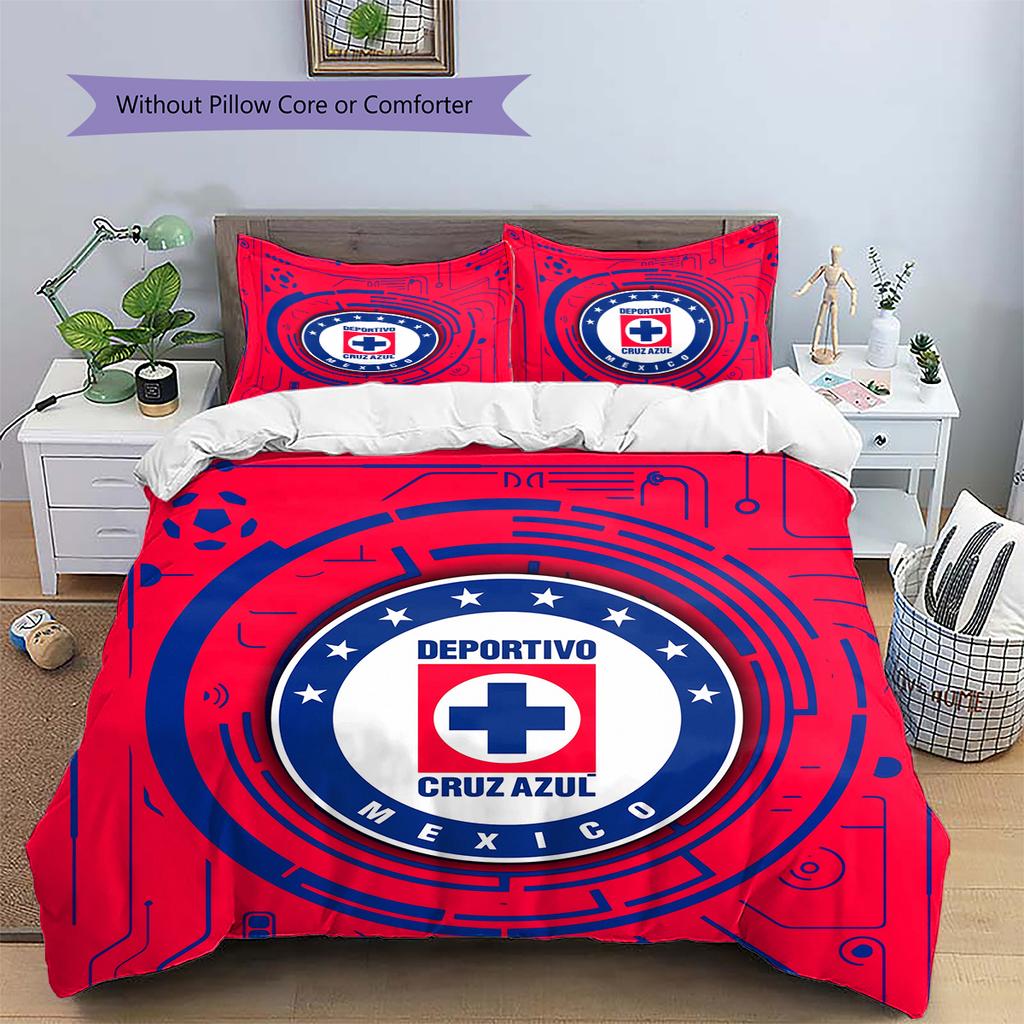Cruz Azul Pattern Bedding Home Decoration Birthday Gift (1 * duvet cover + 2 * pillowcase, without core)