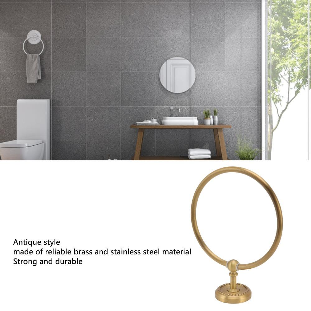 Brass Hand Towel Holder Antique Gold Towel Rack Hanger Towel Ring  Bathroom Kitchen Toilet