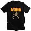 ADHD Skeleton Meme T Shirt Unisex Short Sleeve Fashion Casual Clothing Summer Style Loose Oversized Pure Cotton Tee Tops