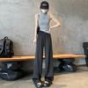 Women's High Waist Satin Ice Silk Wide Leg Pants - Sun Protection, Lightweight & Cooling