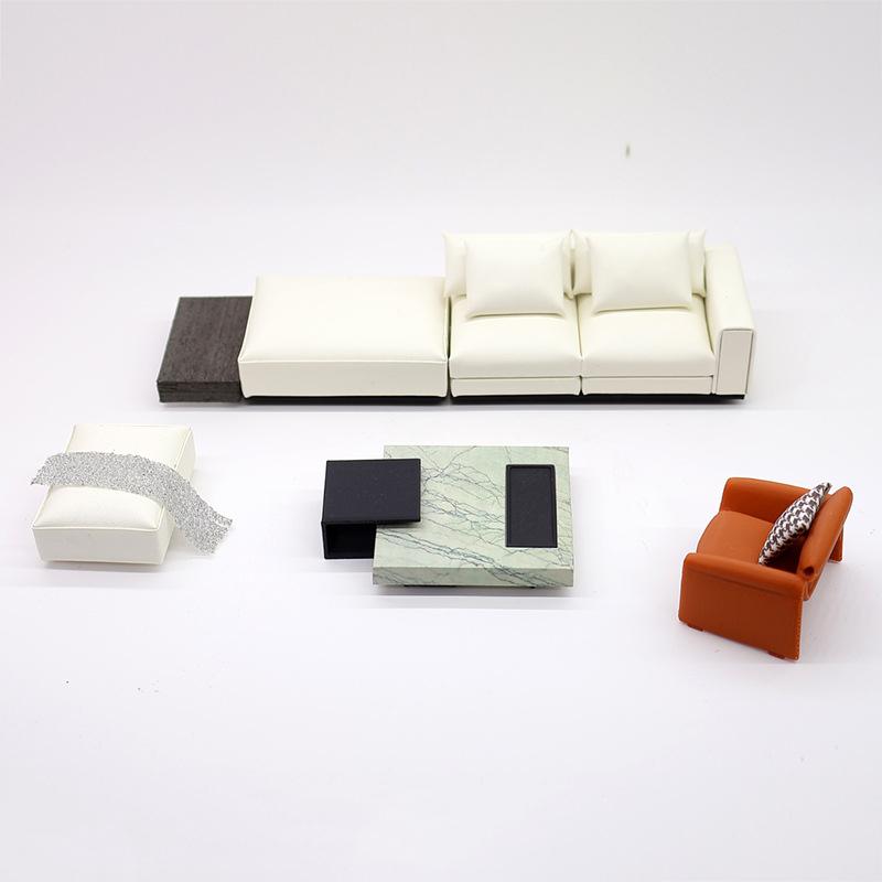 1/20 1/25 Dollhouse Simulation Sofa Tea Table Model Dollhouse Mini Furniture Decoration Dolls House Living Scene Ornament