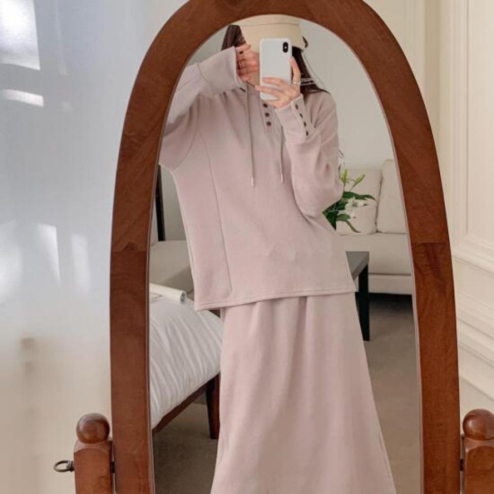 New Arrivals Open Run Hood Long Tee OverfiT Casual Women Big Size Long Sleeve T